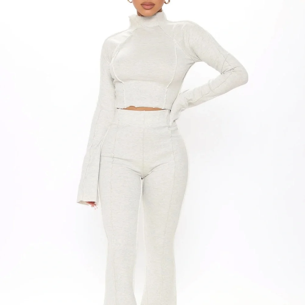 FASHION NOVA Heather Grey Matching Set - Picture 1 of 4